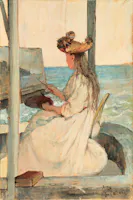 La scolarina, olio su tavola 25 x 17 cm