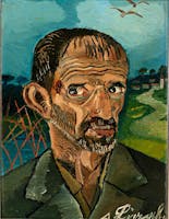 Autoritratto, 1956, olio su faesite, cm. 31x24_1